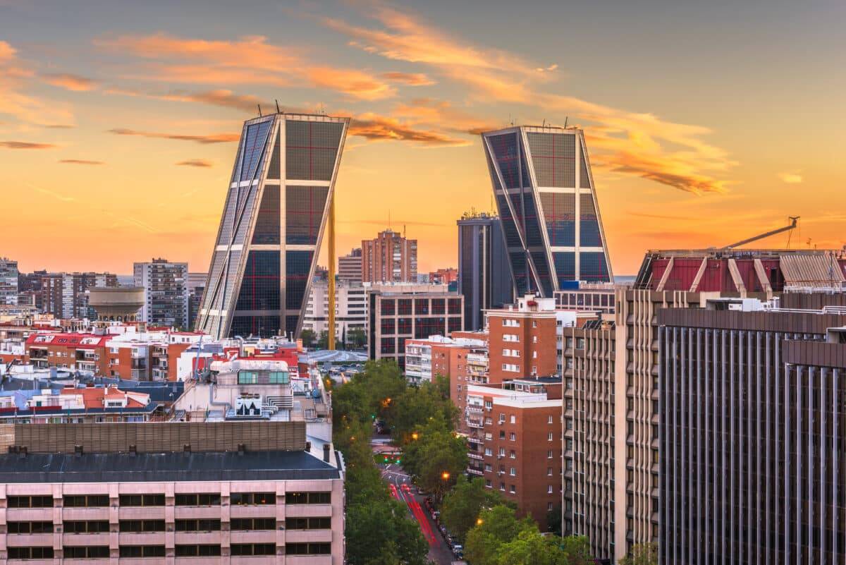 madrid spain financial district skyline